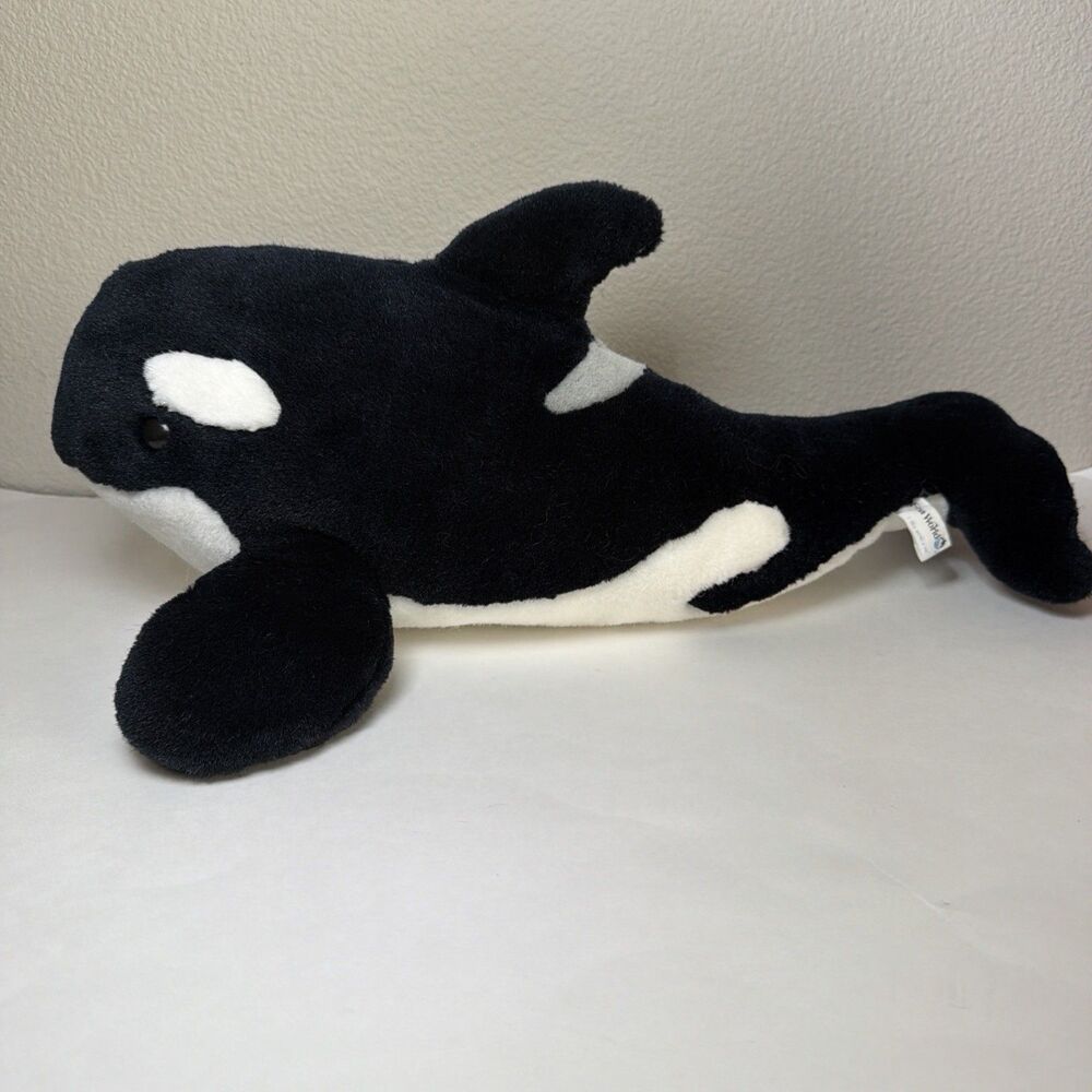 Shamu Plush Sea World Orca Killer Whale, 22” Large Stuffed Animal Black White